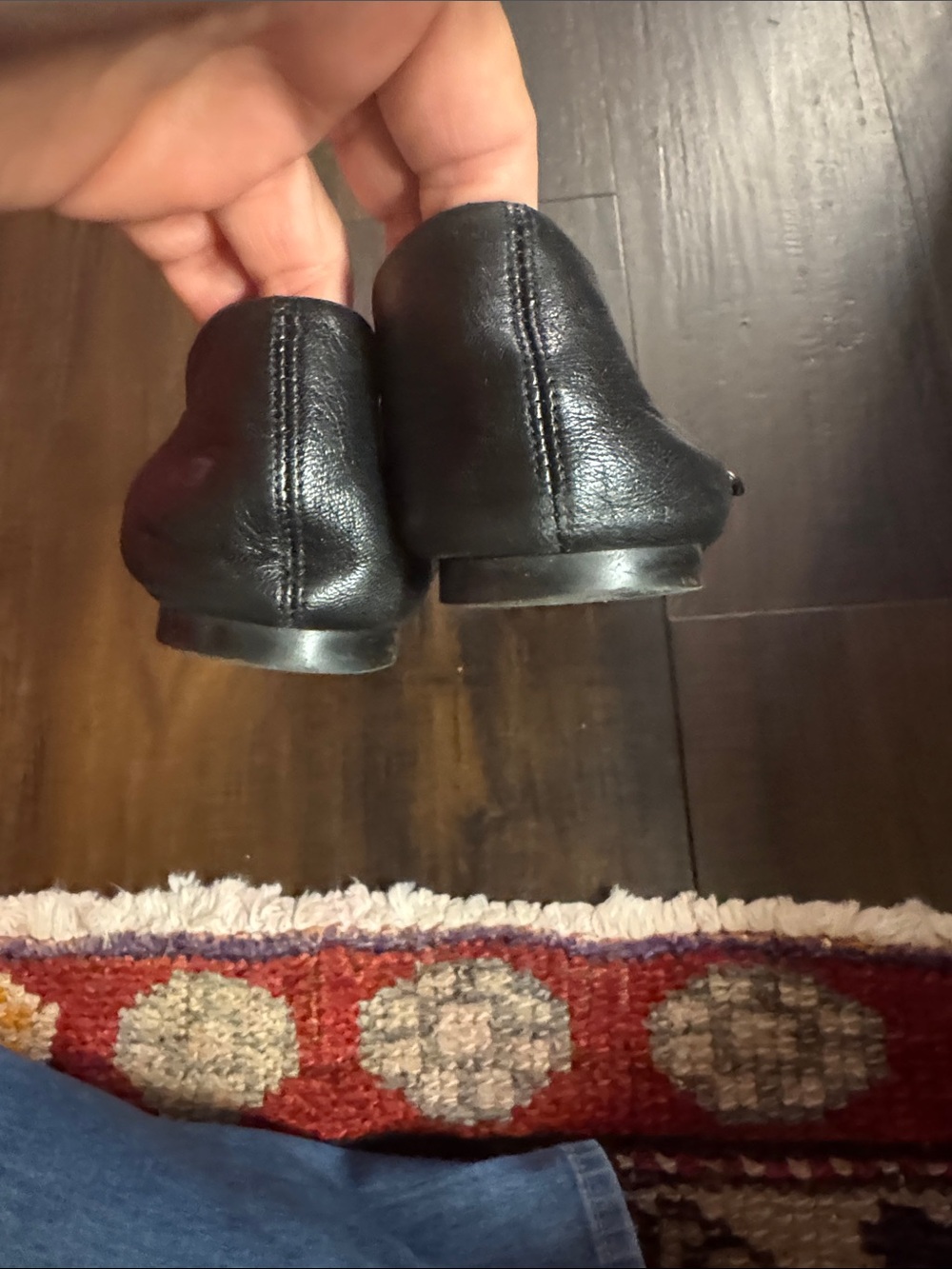 CHANEL Black Leather Mary Jane Flats with Rounded Toe - Picture 4 of 8